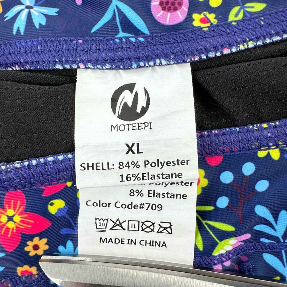 Moteepi Skort Skirt Golf Pickleball High Waist Stretch Floral Blue Womens XL - Picture 3 of 8